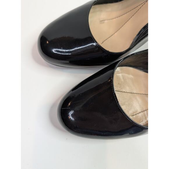 KATE SPADE Black Patent Leather Slingback Heel pump work coctail women SIZE 8.5 - Picture 2 of 8